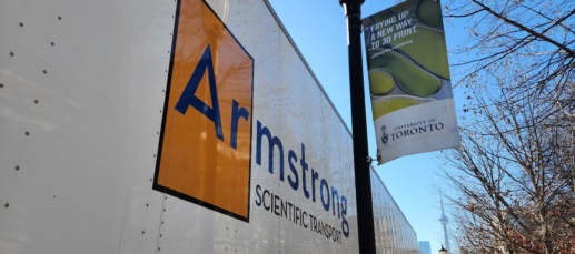 Armstrong Truck Parked on UofT street waiting to load freezers